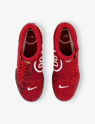 NIKE: W T90 Snakeskin-Embossed Leather Low-Top Trainers