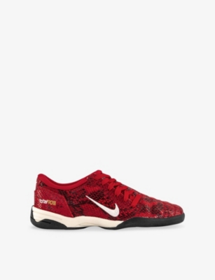 NIKE: W T90 Snakeskin-Embossed Leather Low-Top Trainers