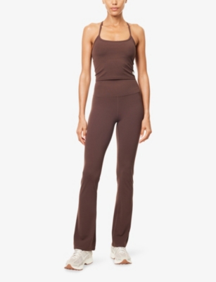 Vuori Womens Java All The Feels Stretch-jersey Cropped Top Xl In Brown