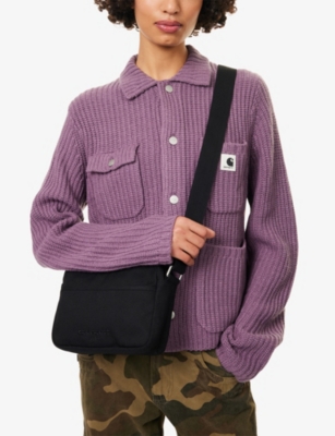 Carhartt Omens Black Elford Woven Shoulder Bag In Black