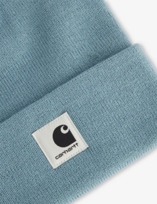 Carhartt Omens Citadel Ashley Logo-patch Knitted Beanie In Blue