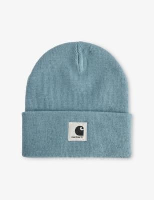 Carhartt Omens Citadel Ashley Logo-patch Knitted Beanie In Blue