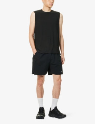 Vuori Mens Black Strato Muscle Sleeveless Stretch-jersey Top Xl In Black