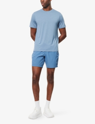 Vuori Mens Current Tech Short-sleeve Stretch-woven T-shirt Pond In Blue
