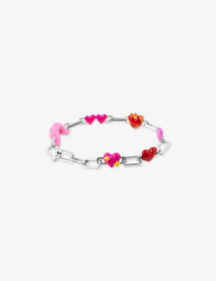 Poubel Mens L'amour Set Rhodium-plated Sterling-silver Charm Bracelet In Silver