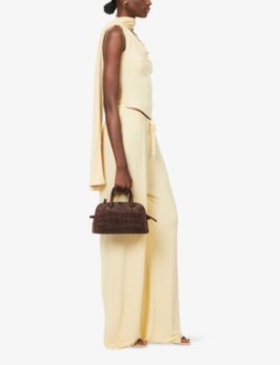 Aya Muse Womens Buttercream Asymmetrical Scarf Top In Neutral