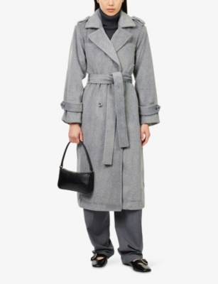 4TH & RECKLESS: Anderson Double-Breasted Belted Woven Coat