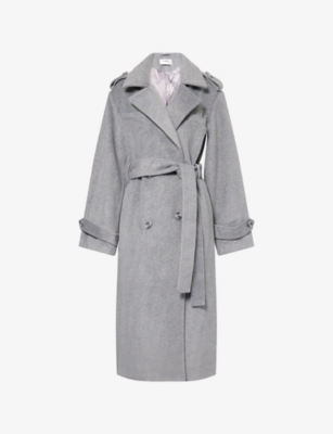 4TH & RECKLESS: Anderson Double-Breasted Belted Woven Coat