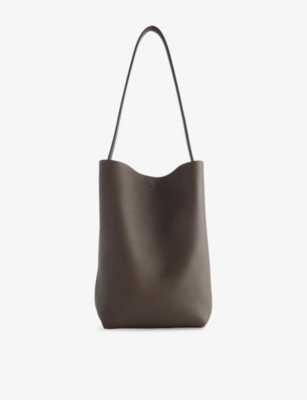The Row Womens N/s Park Medium Leather Tote Bag Deep Brown In Brown