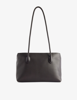 The Row Womens Terrasse Leather Top-handle Bag Dark Brown Ans In Brown
