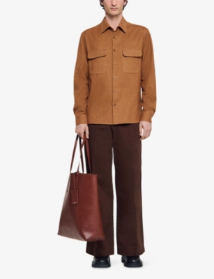 SANDRO: Flap-Pocket Flannel Cotton Shirt