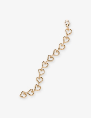 Maje Womens Light Gold Heart Brass Bracelet In Gold