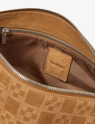 SANDRO: Hobo Suede Shoulder Bag