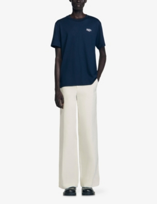 SANDRO: Logo-Appliqué Short-Sleeve Cotton T-Shirt