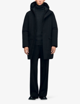 SANDRO: Hooded Quilted Shell Parka Jacket