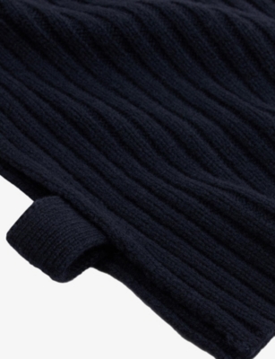 SANDRO: Ribbed Hooded Wool Collar
