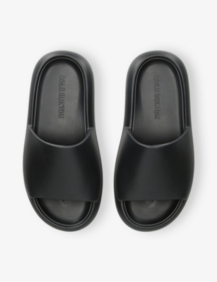 Cole Buxton Mens Black Pool Rubber Sliders Eur 43 / 9 Uk In Black