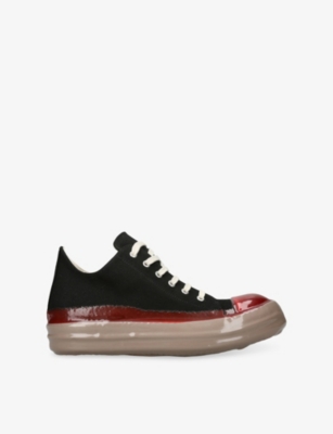 Drkshdw Mens Black/comb Contrast-toe Denim Mid-top Trainers Eur 45 / 11 Uk In Black