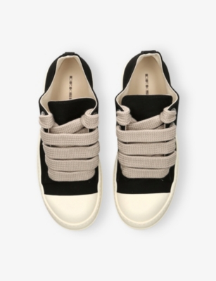 Drkshdw Mens Blk/white Denim Jumbo-lace Low Canvas Trainers In Multi