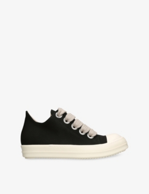 Drkshdw Mens Blk/white Denim Jumbo-lace Low Canvas Trainers In Multi
