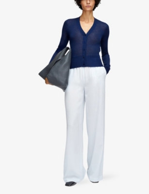 Joseph Womens Cobalt Cashair V-neck Cashmere Cardigan Xs In Blue