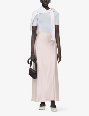 Joseph Womens Rose Isaak Slim-fit Silk-satin Maxi Skirt In Pink