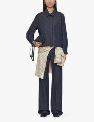 JOSEPH: Satia Boxy-Fit Wool-Blend Denim Jacket