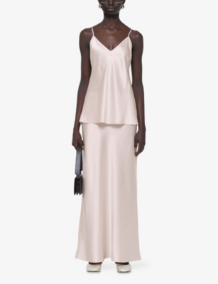 Joseph Womens Rose Clea V-neck Silk-satin Camisole Top In Pink