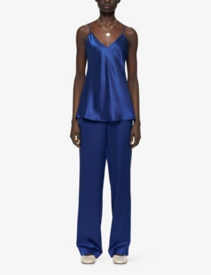 Joseph Womens Cobalt Clea V-neck Silk-satin Camisole Top In Blue