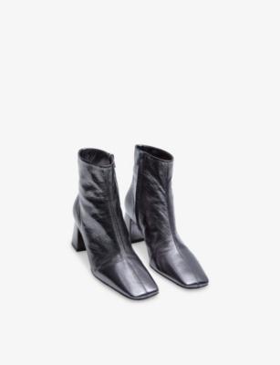 JOSEPH: Metallic Leather Heeled Ankle Boots