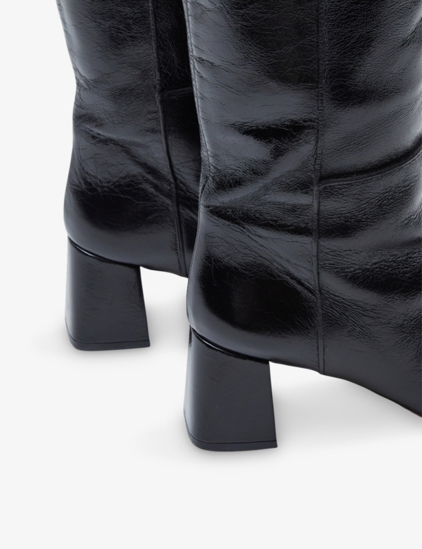 Leather Heeled Knee-High Boots