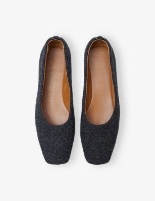 JOSEPH: Textured Flannel Ballet Flats