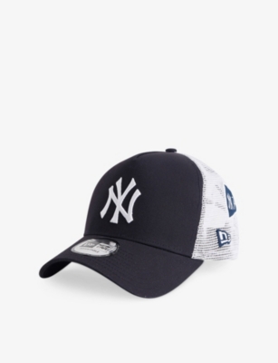 New Era Mens Navy 9forty Patch New York Yankees League Cotton Trucker Cap&nbsp; In Blue