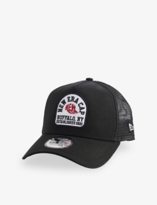 New Era Mens White 9forty New York Yankees Cotton Trucker Cap In Black