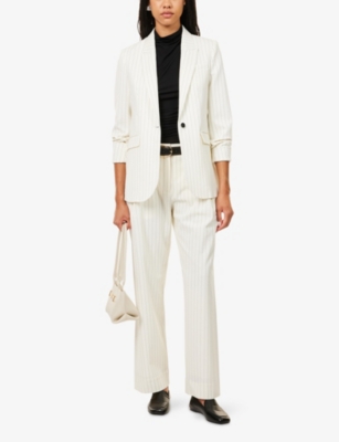 ME AND EM: Pinstripe Single-Breasted Woven Blazer