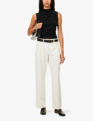 ME AND EM: Clever Pinstripe Tapered-Leg Woven Trousers