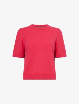 ME AND EM: Round-Neck Short-Sleeve Cashmere Top