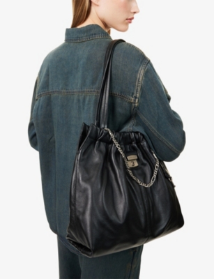 Marc Jacobs Womens Black The Cristina Leather Tote Bag In Black