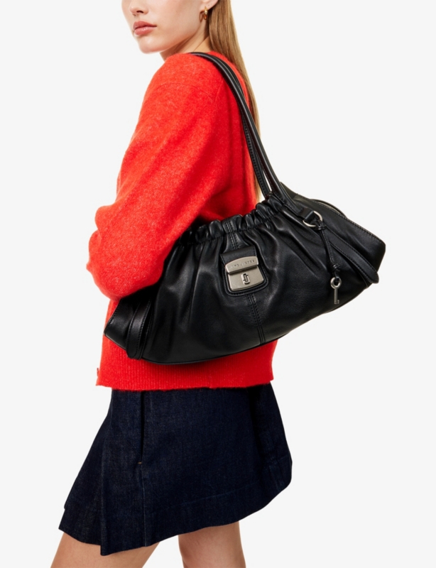 Cristina Logo-Plaque Leather Satchel Bag