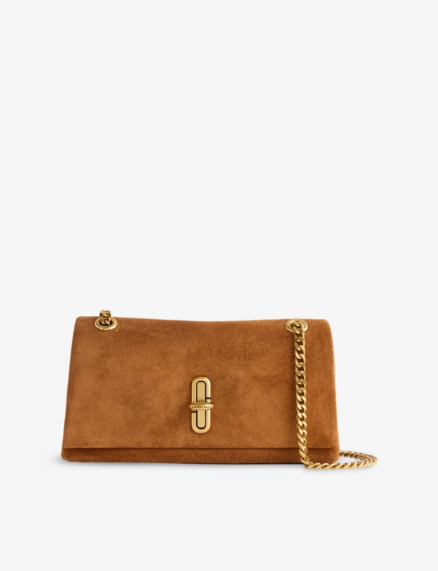 Dual-Chain Mini Leather-Suede Cross-Body Bag