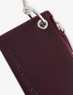Marc Jacobs Womens Dark Plum The Top Zip Charm Leather Wallet In Burgundy