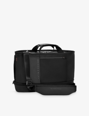 Briggs & Riley Mens Black Zdx Expandable Overnighter Woven Holdall Bag In Black
