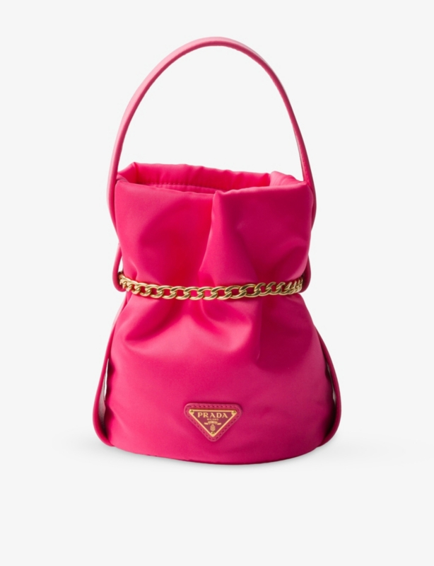 Mini Re-Nylon and Nappa Leather Bucket Bag