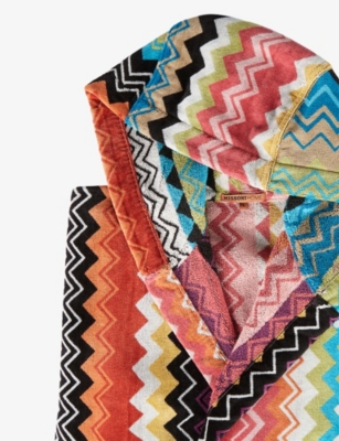 Missoni Ulticolor Giacomo Zigzag-pattern Cotton-terry Bathrobe In Multi