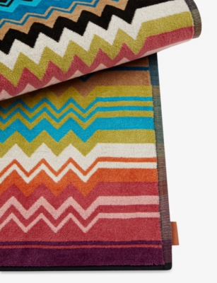 Missoni Ulticolor Giacomo Zigzag-pattern Cotton-terry Bath Mat 60cm X 90cm In Multi