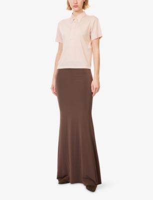 Amiri Mens Walnut Brown Regular-fit High-waist Stretch-woven Maxi Skirt Xs In Brown