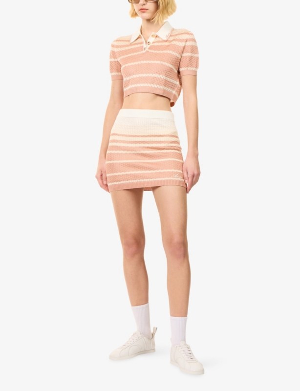 Stripe Knitted Mini Skirt