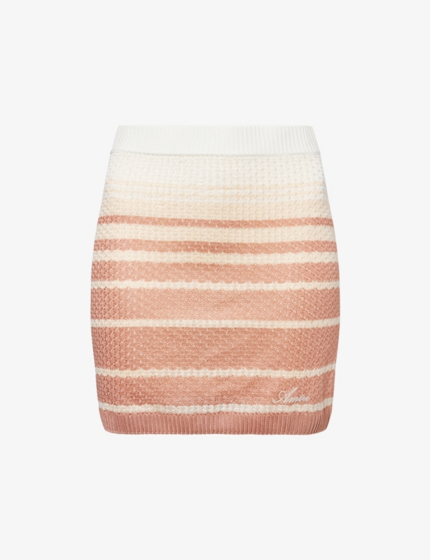 Stripe Knitted Mini Skirt