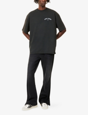 Amiri Hollywood Graphic Oversized T-shirt With Ribbed Crew Neck In Black