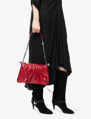 Isabel Marant Womens Deep Red Bolton Pouch Leather Shoulder Bag In Red